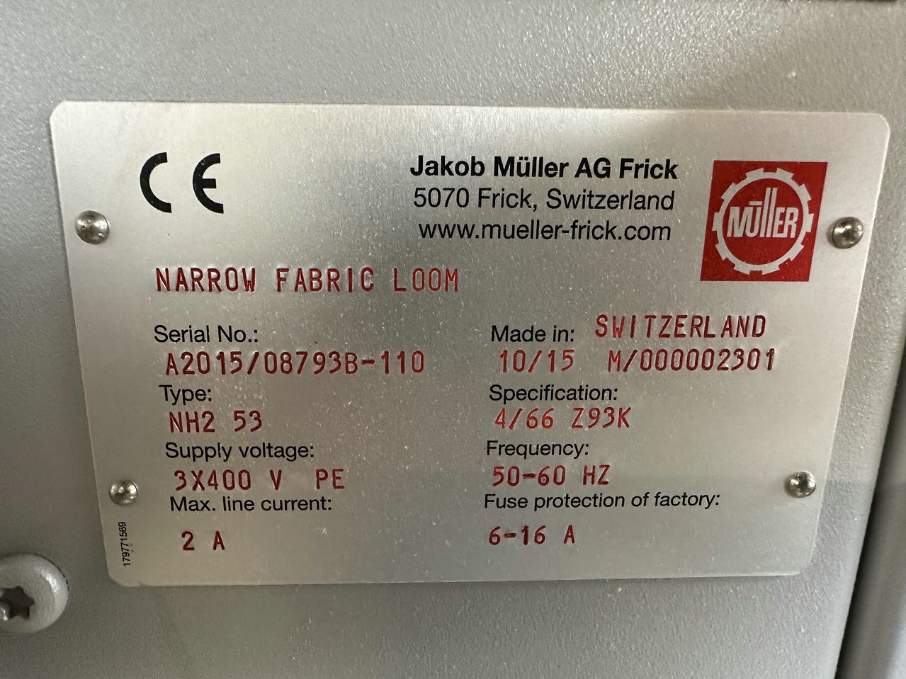 Jakob Muller Bandweefmachine NH2 53 - 4-66 Z99K bouwjaar 2015 foto 13